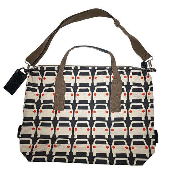 Orla Kiely Target Overnight Weekender Travel Car Print Large Tote Duffle Bag - Picture 2 of 9